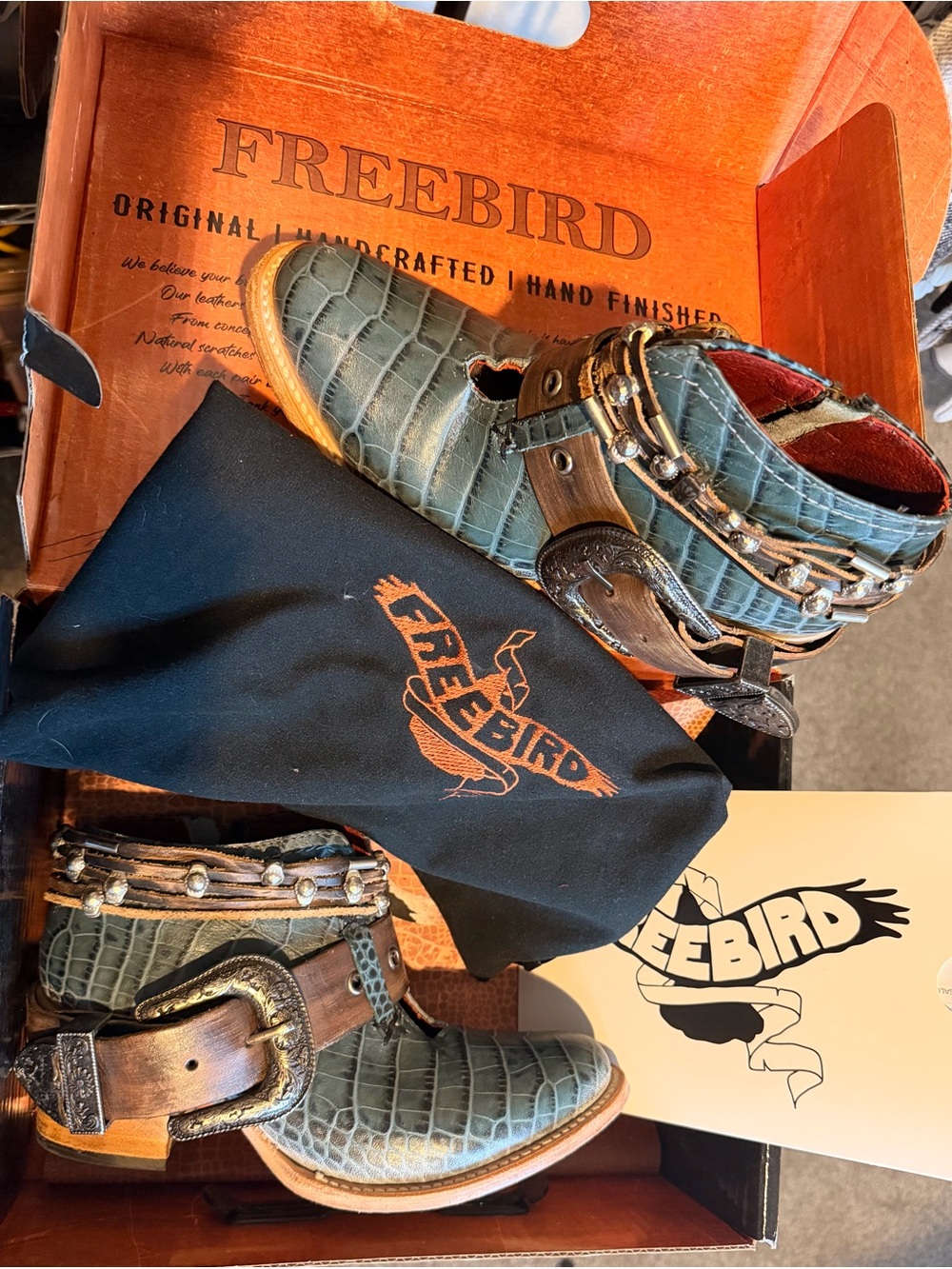 Freebird Saloon Turquoise Croco SIZE 8 - Picture 5 of 7